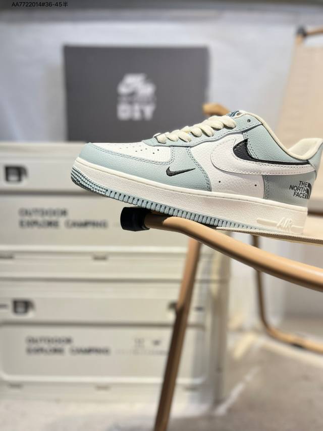 北面 X Nk Air Force 1'07 Low 空军一号低帮休闲板鞋 #定制皮料 原楦原纸板 纯正空军版型 高清洁度 内置全掌气垫Am1588 Aa77