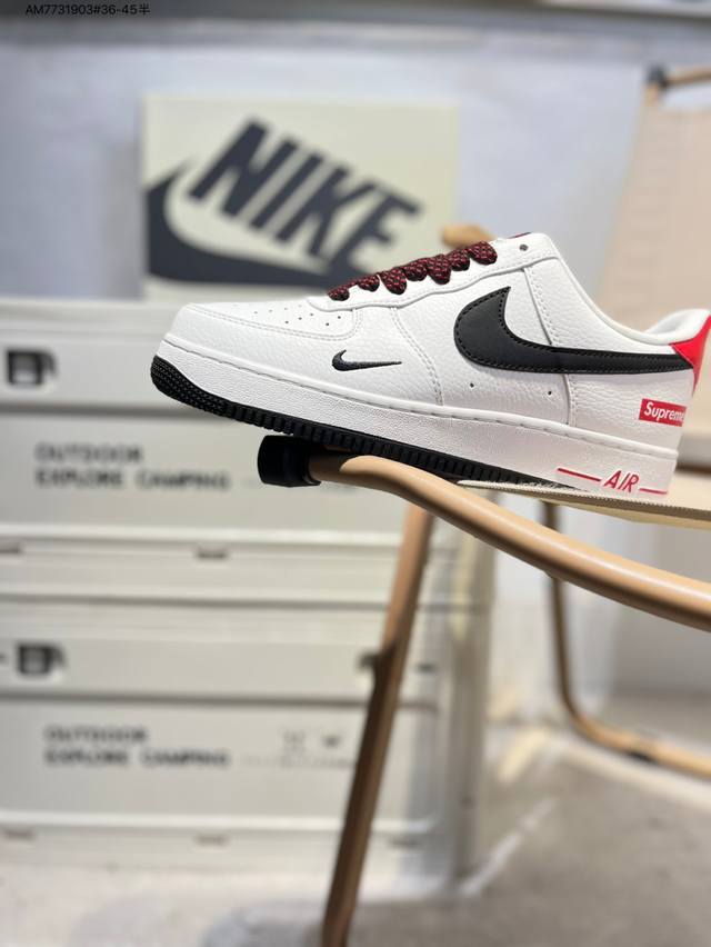 Supreme X Nk Air Force 1'07 Low 空军一号低帮休闲板鞋 #定制皮料 原楦原纸板 纯正空军版型 高清洁度 内置全掌气垫Dq6628