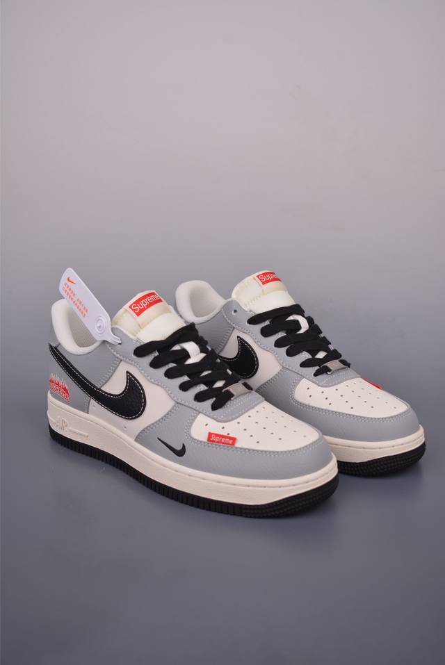 Nike Air Force 1 Low Supreme联名 原楦头原纸板 打造纯正空军版型 专注外贸渠道 全掌内置蜂窝气垫 原盒配件 原厂中底钢印、拉帮完美
