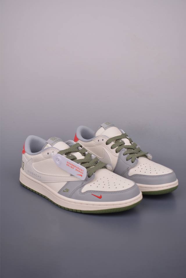 Fragment X Travis Scott X 纪梵希 Air Jordan 1 Low 三方联名倒钩 全新的三方联名低帮倒钩鞋面延续了黑脚趾设计，整双鞋以