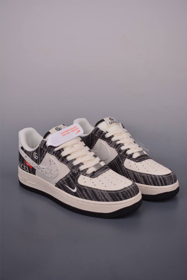 Nike Air Force 1 Low Gucci联名 原楦头原纸板 打造纯正空军版型 专注外贸渠道 全掌内置蜂窝气垫 原盒配件 原厂中底钢印、拉帮完美 官方