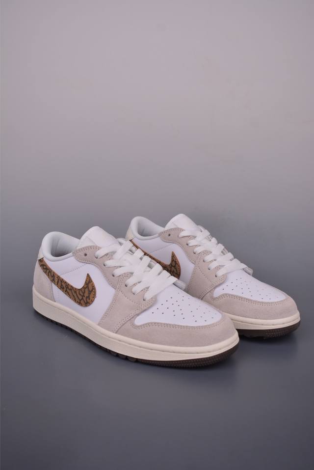 Air Jordan 1 Low 白棕高尔夫 Aj1乔1低帮休闲板鞋 同步官方配色 市场唯一独家头层皮打造 原鞋原档案开发 原厂皮料 原档冲孔鞋头 正确满胶鞋垫