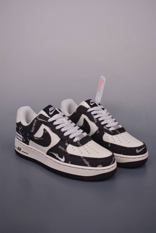 Nike Air Force 1 Low Supreme联名 原楦头原纸板 打造纯正空军版型 专注外贸渠道 全掌内置蜂窝气垫 原盒配件 原厂中底钢印、拉帮完美