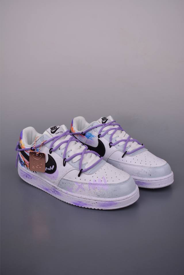 Nike Court Vision Low 手绘涂鸦 休闲运动板鞋 纯原版本 低帮百搭透气休闲运动板鞋，经典耐用的设计，兼顾舒适脚感和出众风范，演绎匠心之作。结