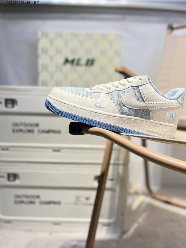 Mlb X Nk Air Force 1'07 Low 空军一号低帮休闲板鞋 #定制皮料 原楦原纸板 纯正空军版型 高清洁度 内置全掌气垫Hs8068 Aa76