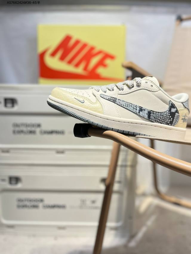 公司级头层皮斯图西 X 乔丹Air Jordan 1 Low Aj1低帮系列篮球鞋 官方同步配色 原装级产物 #拒绝公底 立体鞋型 细节完美 高清洁度Xs708