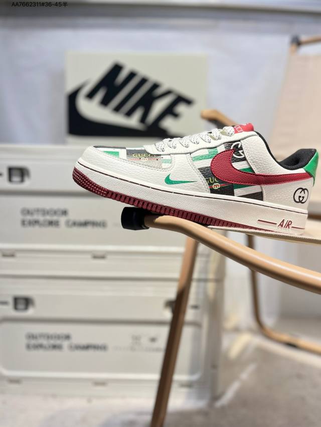 古驰X Nk Air Force 1'07 Low 空军一号低帮休闲板鞋 #定制皮料 原楦原纸板 纯正空军版型 高清洁度 内置全掌气垫Lw9279 Aa7662