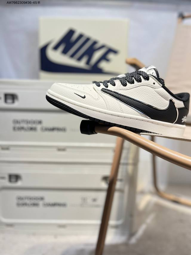 纯原大厂# 斯图西 X 乔丹Air Jordan 1 Low Aj1低帮系列篮球鞋 官方同步配色 原装级产物 #拒绝公底 立体鞋型 细节完美 高清洁度St569