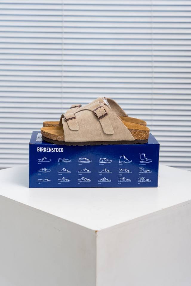 核心私 博肯 Birkenstock 三字拖鞋 广东原产#德国百年知名鞋履品牌 博肯Birkenstock 勃肯#采用质地柔软牛皮绒面材质#中底搭载缓震软木橡胶