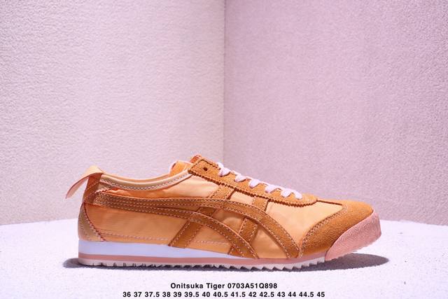 Asics 亚瑟士 Onitsuka Tiger 鬼冢虎 阿斯克斯 皮面原装四联吊牌 中底纸板钢印 日系轻便运动休闲鞋 货号：Dl408-0490 尺码：36