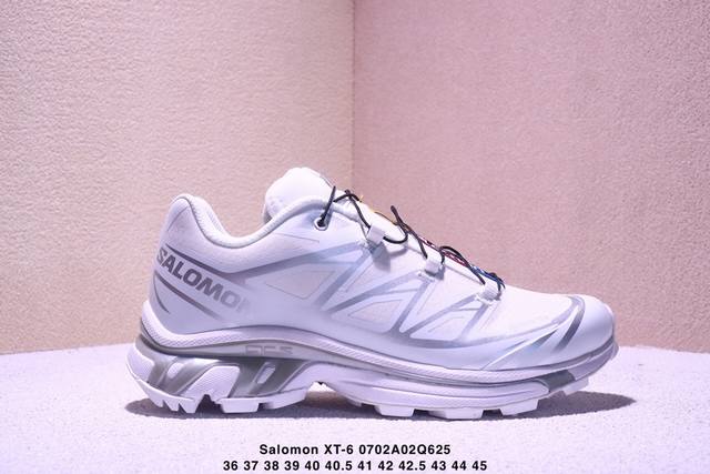 Salomon 萨洛蒙 男女鞋，原楦原纸版开发版型，采用高性能结构鞋面提供稳固支撑性，原装牛角扣系带开合，欧索莱环保去臭环型组合鞋垫，外置三层双层组合橡胶Acs