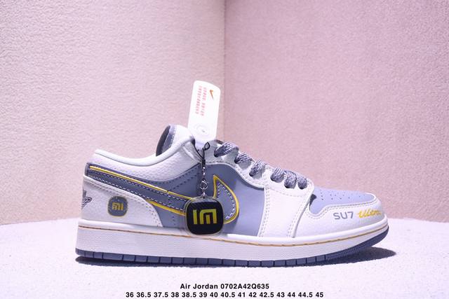 海外爆款限量发售！Nike Jordan Air Jordan 1“Xiaomi联名 寒武岩灰” 高端定制 低帮 复古 减震 防滑 耐磨 篮球鞋 定制鞋盒 大厂