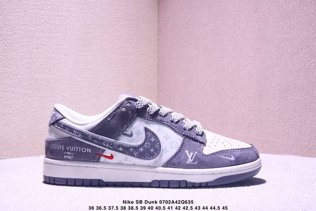 海外爆款限量发售！公司级 Nike Sb Dunk Low“Lv联名-三勾夜光灰底满天星” 周年高端定制 低帮休闲板鞋 定制鞋盒 大厂纯原品质出货 超高清洁度