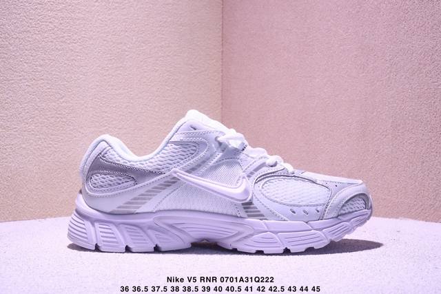 Nike V5 Rnr 柔软舒适 合成革耐磨包裹性透气 低帮跑步鞋 男女款 白色 Xm0701Q222