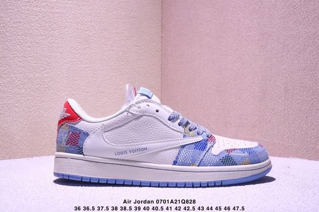 公司级Aj1倒勾Travis Scott X Air Jordan 1 ” Reverse Mocha “ Aj1乔1 Ts 闪电 联名倒钩 低帮文化篮球鞋 完