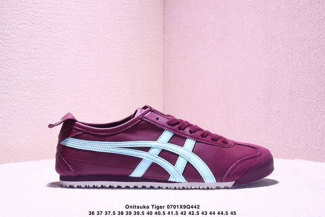Onitsuka Tiger鬼塚虎 Mexico 66 舒适百搭 减震耐磨 低帮 生活休闲鞋 男女同款 深红色 Xm0701Q442
