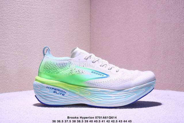 公司级Brooks布鲁克斯 Hyperion Elite 4 Pb 舒适百搭防滑耐磨 低帮 越野竞速跑步鞋 采用改进工程空气网眼组合热熔工艺 鞋面材质搭载Dna