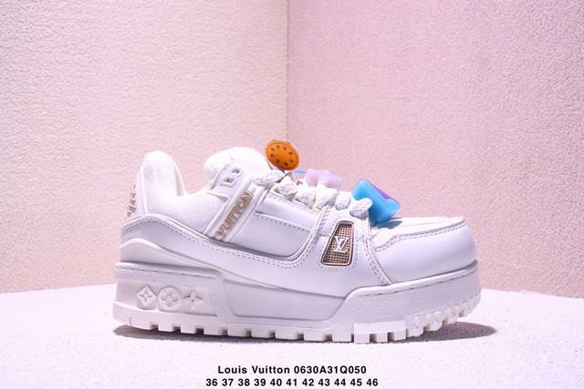路易威登 Louis Vuitton Lv路易威登板鞋 新款 Lv Trainer最新配色运动鞋 L家 篮球鞋风格运动鞋 该鞋由艺术总监 Virgil Ablo