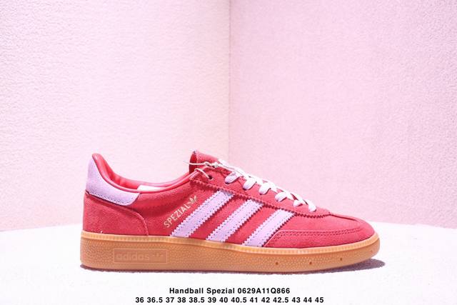 Handball Spezial 红粉 复古休闲板鞋 全鞋采用反毛皮制作 牛筋耐磨大底 货号: Ie5894 货号：36-45半 Xm0629Q866