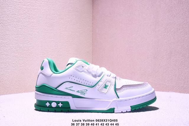 公司级全新Lv路易威登Louis Vuitton Trainer Sneaker Low休闲运动文化百搭板鞋 尺码:36-45 Xm0628Q405