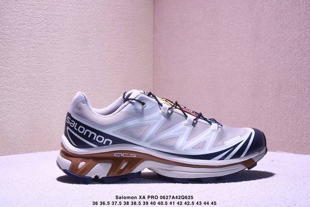 公司级Salomon Xa Pro Xt-6 End萨洛蒙户外越野跑鞋 鞋面采用Sensifit贴合技术 全方位贴合包裹脚型 鞋跟部鞋底牵引设计 提供强大的抓地