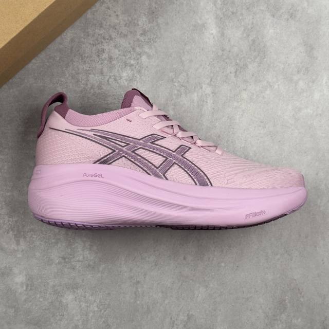 本地 核心私 公司级Asics Gel-Nimbus 27 舒适防滑耐磨低帮休闲跑步鞋 鞋底采用了轻质发泡材料 并在后跟和前掌处采用了Asics亚瑟士核心科技-