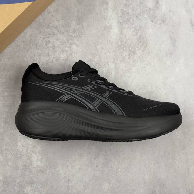 本地 核心私 公司级Asics Gel-Nimbus 27 舒适防滑耐磨低帮休闲跑步鞋 鞋底采用了轻质发泡材料 并在后跟和前掌处采用了Asics亚瑟士核心科技-