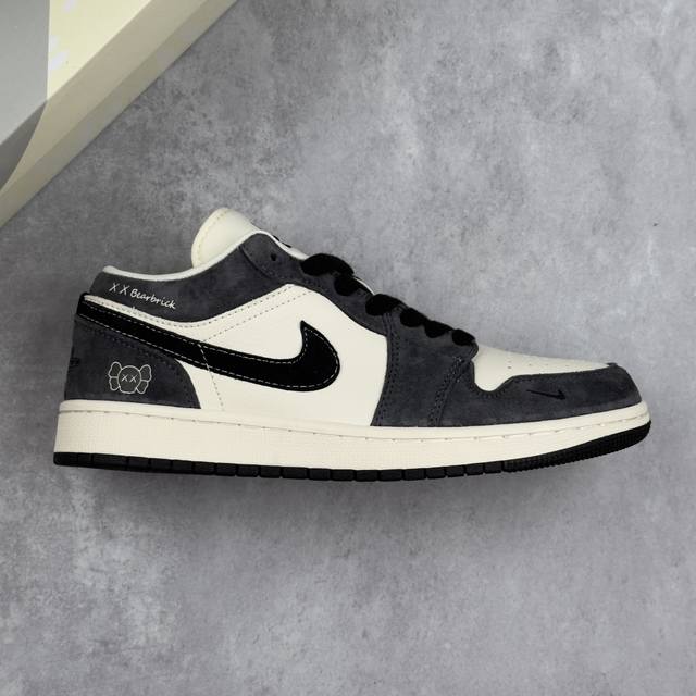 本地 核心私 Air Jordan 1 Low Aj1 乔1 暴力熊联名-黑绒猪八 高端定制 低帮复古篮球鞋 #定制鞋盒 大厂纯原品质出货 超高清洁度 皮料切割