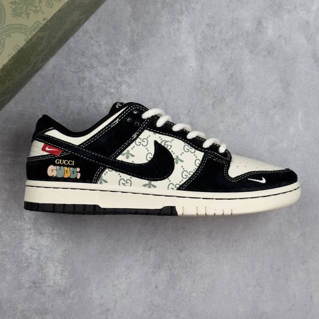 本地 核心私 Nk Sb Dunk Low 古驰联名-小蜜蜂系列黑勾 周年高端定制 低帮休闲板鞋 #定制鞋盒 大厂纯原品质出货 超高清洁度 皮料切割干净无任何毛