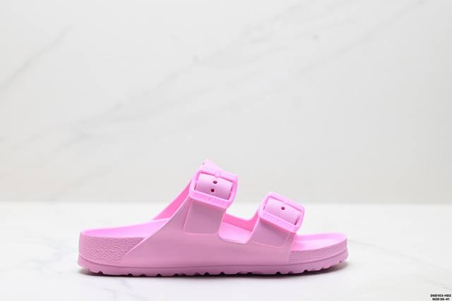 真标Birkenstock勃肯半拖凉鞋系列 克罗心双扣金属扣设计 双杠绑带夏季凉鞋 采用Eva轻量化设计 更加舒适轻便 货号:1029538 尺码:36-41