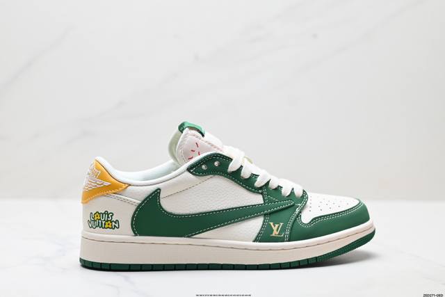 公司级Nike Air Jordan 1 X Travis Scott Aj1倒勾 乔一倒钩 ‘Diy’定制 耐克 低帮文化篮球鞋 完美品质出货 细节如图所示