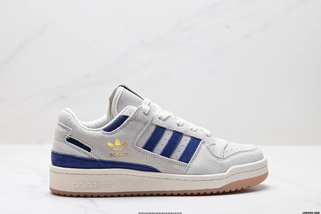 公司级Adidas Forum Low Cl三叶草低邦 经典魔术贴复古板鞋 男女潮流头层皮休闲鞋 原楦原数据开发 采用牛培皮革材质 全头层皮鞋面 原盒原标 专供