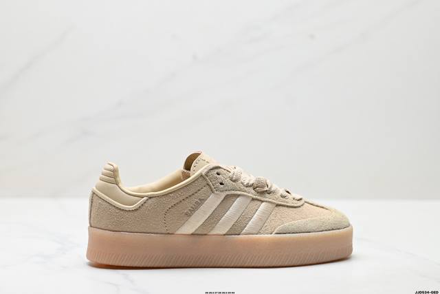 公司级Adidas Originals Sambae 桑巴舞系列阿迪达斯 三叶草 绅士德训足球风百搭低帮休闲运动板鞋 货号:Jq0254 尺码:36 36.5