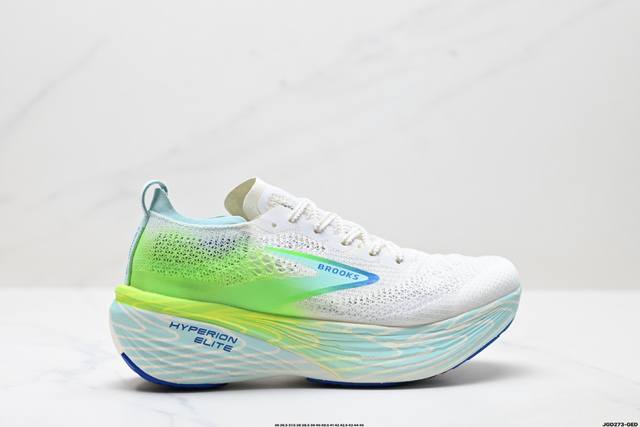 公司级Brooks布鲁克斯 Hyperion Elite 4 Pb 舒适百搭防滑耐磨 低帮 越野竞速跑步鞋 采用改进工程空气网眼组合热熔工艺 鞋面材质搭载Dna