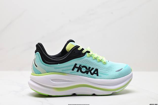 公司级Hoka One One Bondi 9 复古舒适防滑耐磨 低帮 山地户外跑步鞋 货号:1162011 尺码:36 36.5 37.5 38 38.5 3