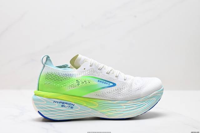 公司级Brooks布鲁克斯 Hyperion Elite 4 Pb 舒适百搭防滑耐磨 低帮 越野竞速跑步鞋 采用改进工程空气网眼组合热熔工艺 鞋面材质搭载Dna