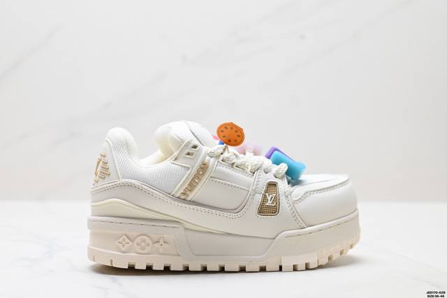 真标Louis Vuitton Trainer Maxi 路易威登 小胖丁 圆头系带低帮 厚底板鞋 尺码:36-46 Ld:Jed170-Gzr