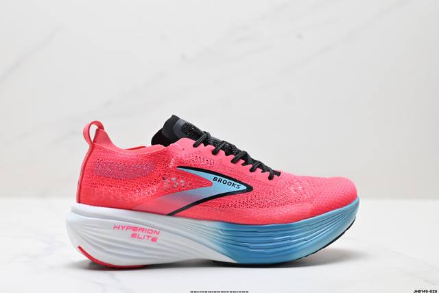 公司级Brooks布鲁克斯 Hyperion Elite 4 Pb 舒适百搭防滑耐磨 低帮 越野竞速跑步鞋 采用改进工程空气网眼组合热熔工艺 鞋面材质搭载Dna