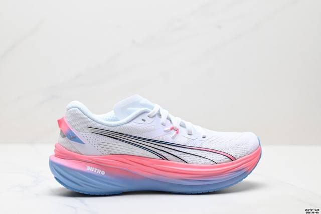 公司级Puma Deviate Nitro 3 彪马 缓震训练跑鞋透气 舒适防滑耐磨 低帮 休闲跑步鞋 货号:312491-01 尺码:36-45 Id:Jkd