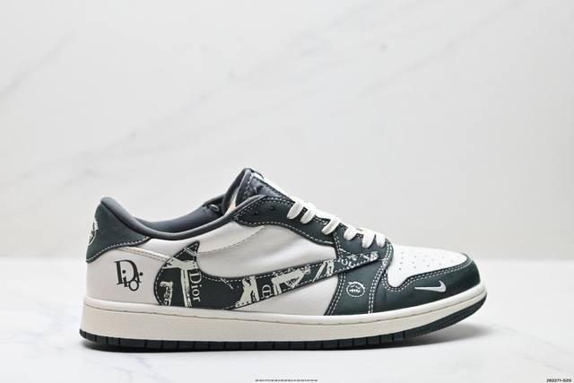 公司级Nike Air Jordan 1 X Travis Scott Aj1倒勾 乔一倒钩 ‘Diy’定制 耐克 低帮文化篮球鞋 完美品质出货 细节如图所示