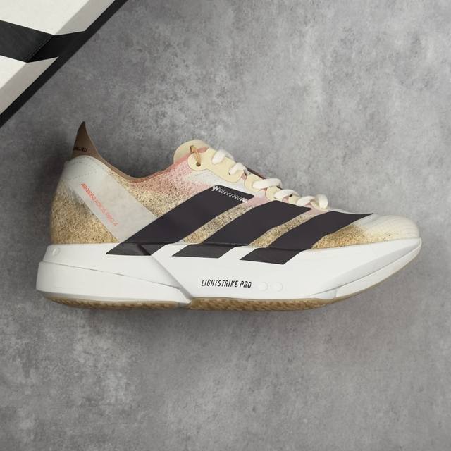 本地 核心私 公司级全掌碳柱Adidas Adizero Adios Pro 4 M马拉松飞线贾卡轻质透气休闲运动跑步鞋 采用双层透气网纱 Flywire动态飞