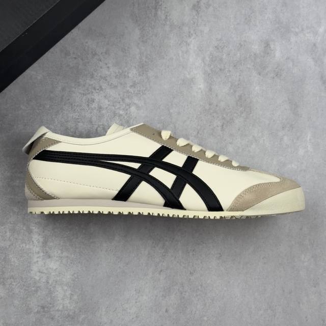 本地 核心私 公司级Onitsuka Tiger Mexico 66 阿斯克斯 鬼冢虎 低帮减震支撑低帮运动休闲鞋 这款鞋由皮革制成，具有鞋跟交叉加固设计，可提