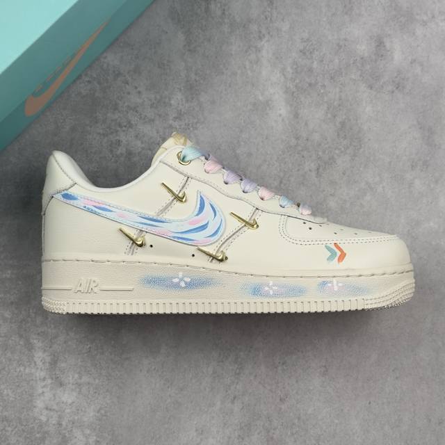本地 核心私 Nike Air Force 1'07 Low Monet Impression 手绘涂鸦 莫奈印象 空军一号定制休闲板鞋 #鞋以纯净的白色作为底