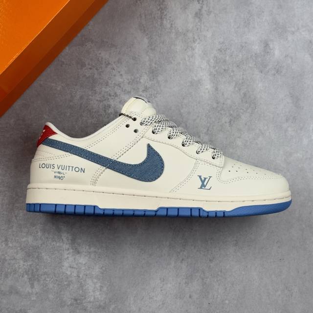 本地 核心私 Nike Sb Dunk Low“ Lv联名 夏季冰蓝红” 周年高端定制 低帮休闲板鞋 定制鞋盒 大厂纯原品质出货 超高清洁度 皮料切割干净无任何