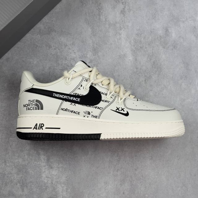 本地 核心私 Nike Air Force 1 '07 Low 北面联名--- 白黑绑带 高端定制 低帮休闲板鞋 定制鞋盒 大厂纯原品质出货 超高清洁度 皮料切