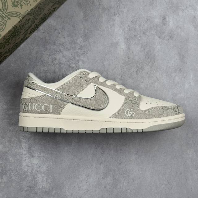 本地 核心私 Nike Sb Dunk Low X Gucci 古驰联名-灰白牛仔 低帮休闲运动板鞋 纯原大厂出品 极力推荐 原装头层材料 独家版型蒸餾加工帶來