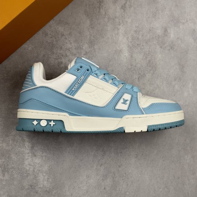 本地 核心私 性价比版 Lv路易威登Louis Vuitton Trainer Sneaker Low 低帮复古休闲运动文化百搭篮球板鞋 男女鞋采用移膜纤维牛剖