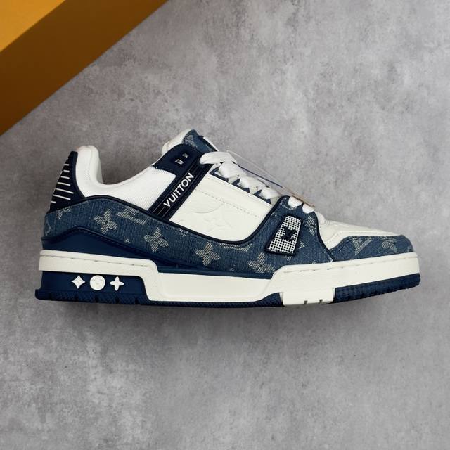本地 核心私 性价比版 Lv路易威登Louis Vuitton Trainer Sneaker Low 低帮复古休闲运动文化百搭篮球板鞋 男女鞋采用移膜纤维牛剖