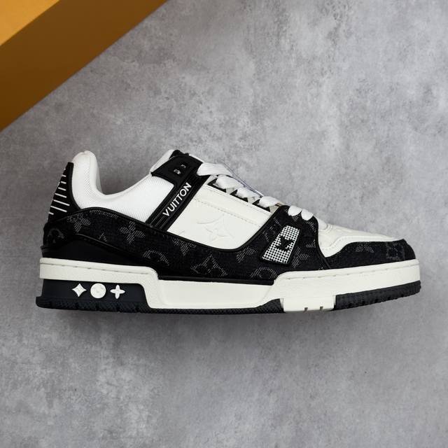 本地 核心私 性价比版 Lv路易威登Louis Vuitton Trainer Sneaker Low 低帮复古休闲运动文化百搭篮球板鞋 男女鞋采用移膜纤维牛剖