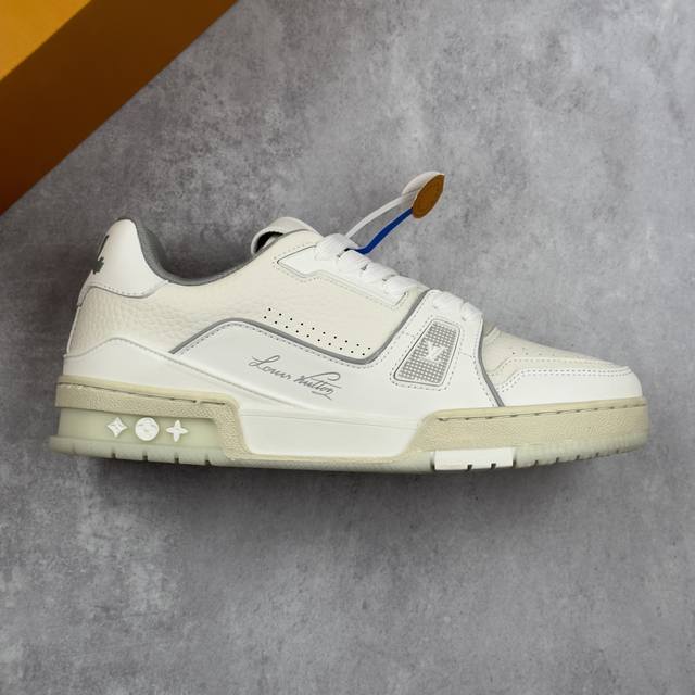 本地 核心私 性价比版 Lv路易威登Louis Vuitton Trainer Sneaker Low 低帮复古休闲运动文化百搭篮球板鞋 男女鞋采用移膜纤维牛剖